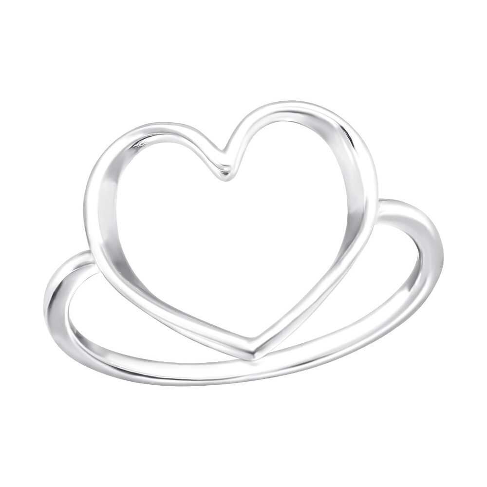 Sterling Silver Open Heart Ring - Minimalist Love Jewelry